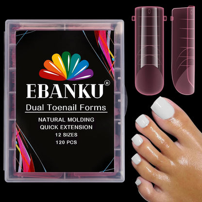 Ebanku poly gel toe nail forms set front view