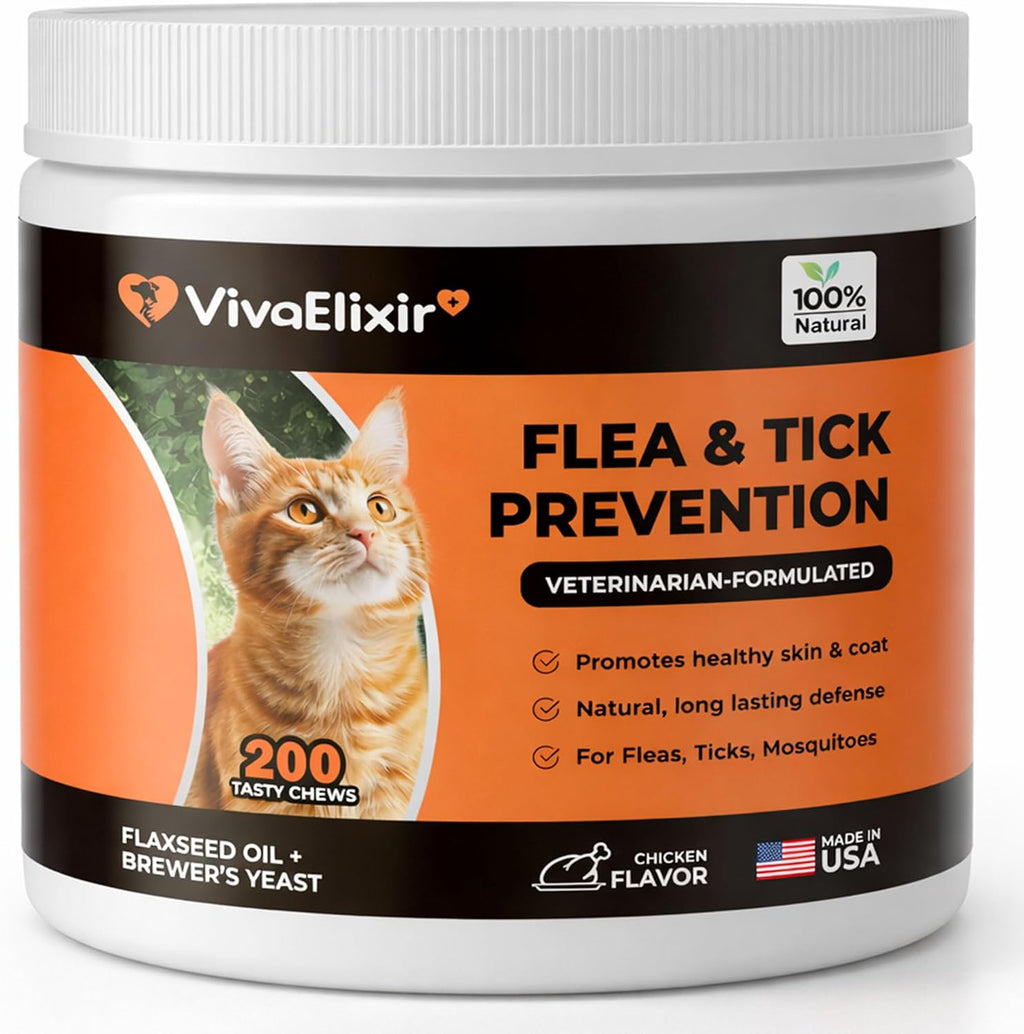 Carmelie VivaElixir Flea and Tick Prevention for cats front bottle view