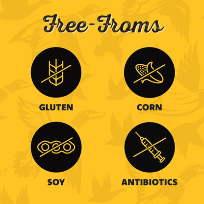 Savory Prime duck jerky bag showing grain free label