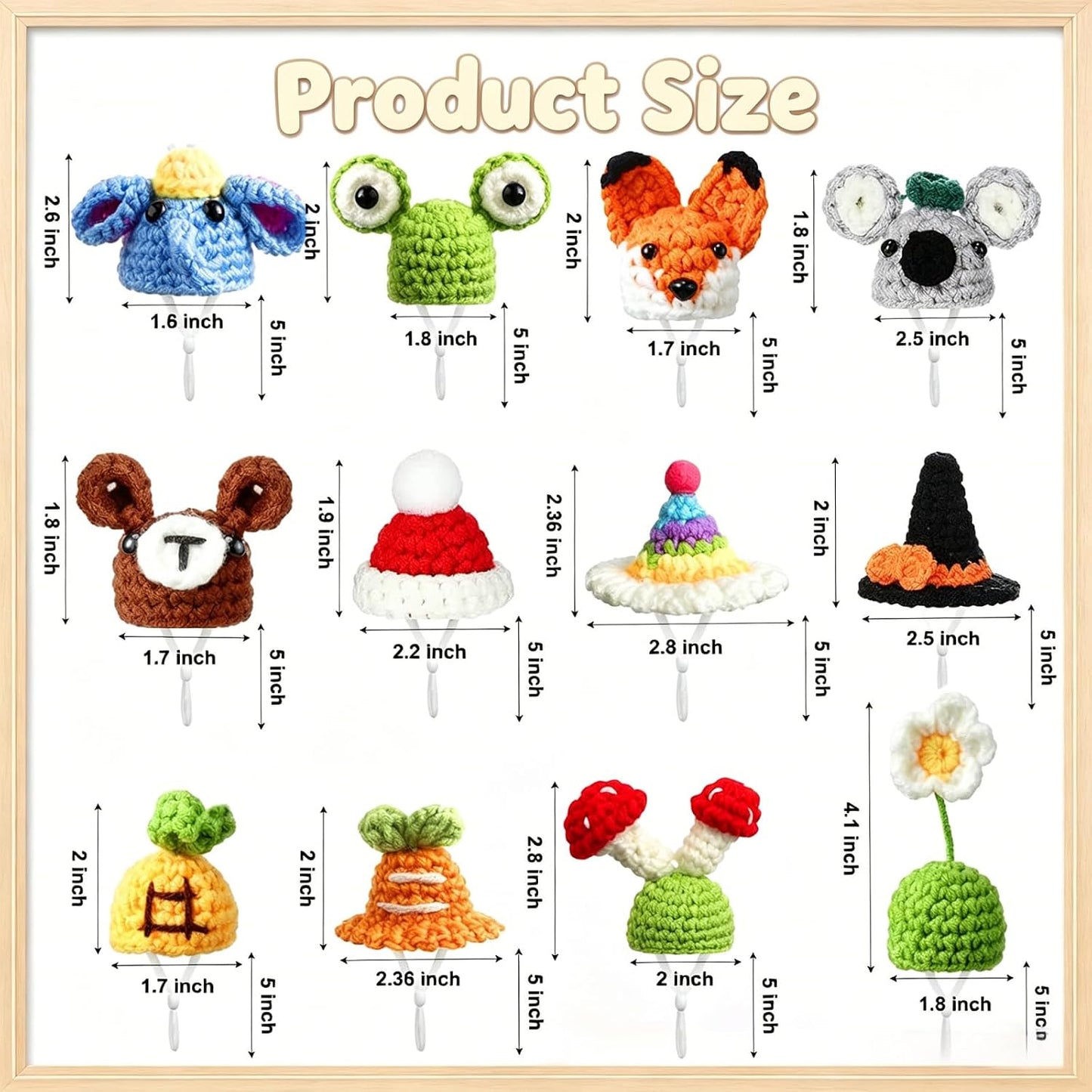12 Pcs Hamster Hats Mini Party Hats for Small Animals, Cute Hand Knitted Tiny Hats for Snakes Lizards Bearded Dragon Guinea Pig Bunny Reptile Pets Clothes Holiday Party Costume Accessories(Fresh) - Image 9