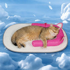 Cat Cooling Mat with Soft U-Shaped Pillow- Breathable Calming Cooling Pad for Cats- Portable Washable Summer Cooling Cat Bed for Indoor Or Travel Use,Blue Shark-2 - Image 11