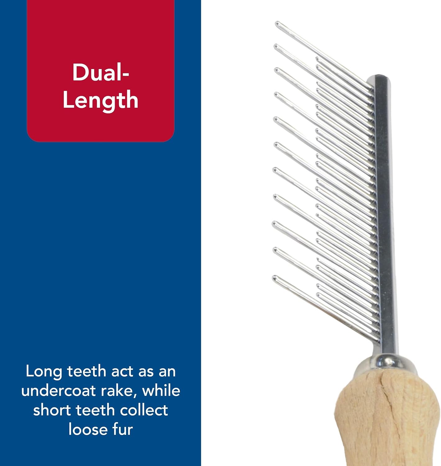 Demonstration of the dual-action skip tooth configuration designed for long and short cat fur