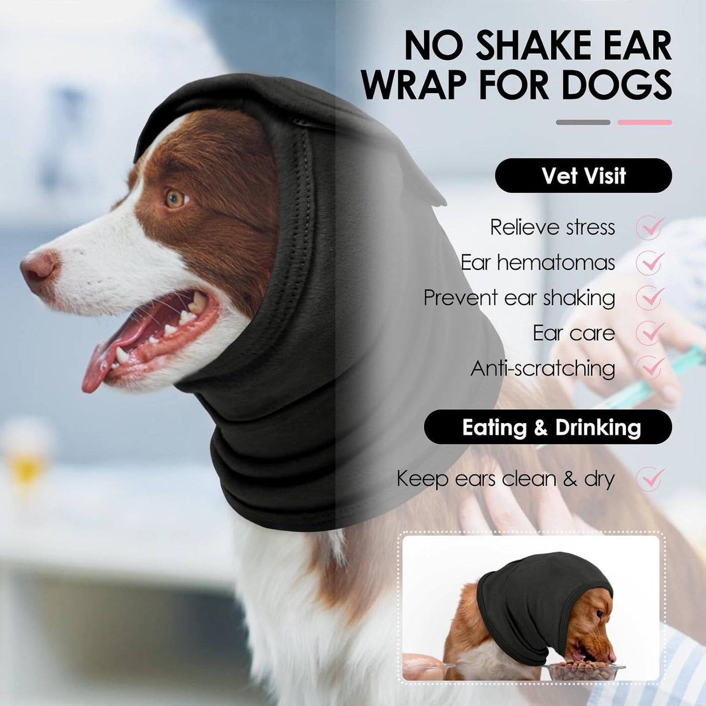 KOESON dog ear muffs for noise protection showing adjustable hook-and-loop straps.