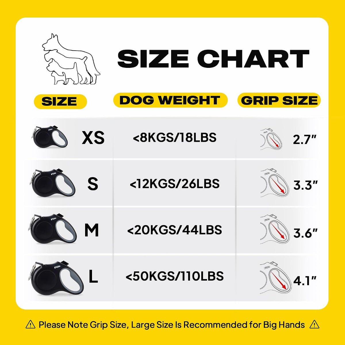 Fida pet leash ergonomic handle design
