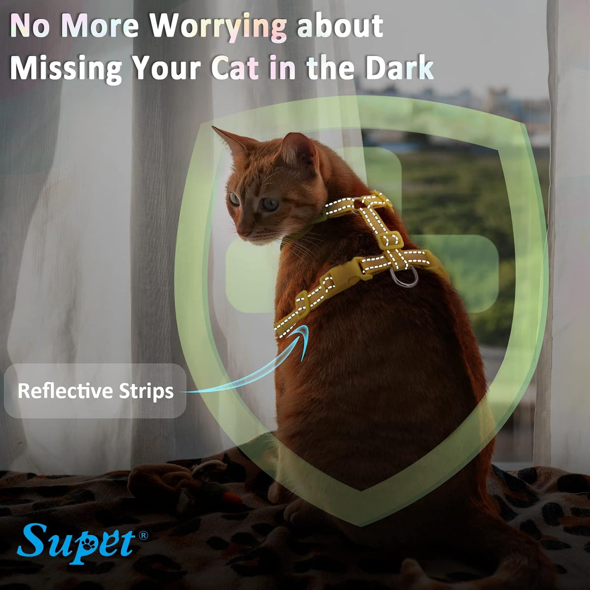 Step in cat vest harness with matching leash attached to metal D ring