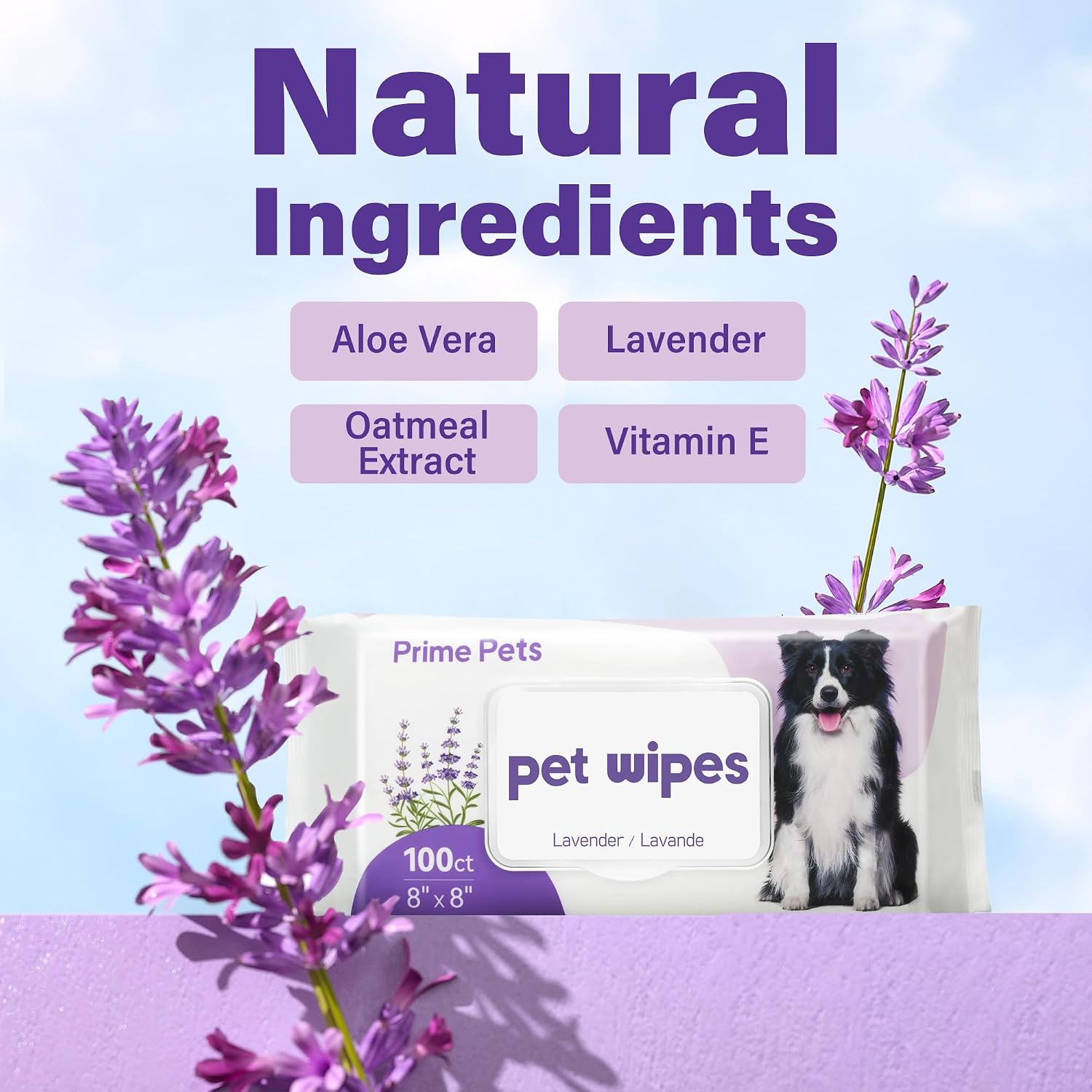 Textured eight by eight inch large pet wipe from PrimePets for cleaning muddy paws.