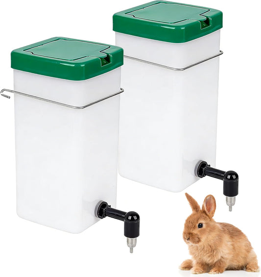 2Pack Rabbit Water Bottle,32oz Small Animal Water Bottle for Cage,Food Grade Plastic Water Dispenser for Small Pet/Bunny/Rabbits/Guinea PigsGuinea Pigs/Ferret/Hamster/Guinea Pig/Chinchilla/Mouse - Image 1