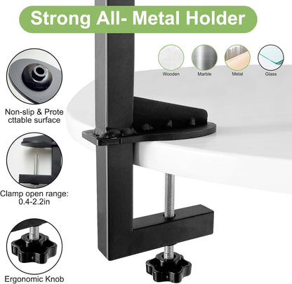 Close up of heavy duty metal clamp for grooming table