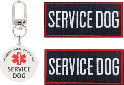 Service Dog Patches 2Pcs, Servcie Dog ID Tag Easily Attach to Collar, Harness, Vest (Medium- 1.18 x 4.33) - Image 14