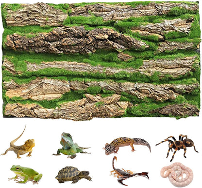 PINVNBY Reptile Terrarium Cork Background, Bearded Dragon Tank Bark Backdrop Wall Decor with Artificial Moss for Gecko Lizard Tortoise Frog Chameleon(4 Pack) - Image 12