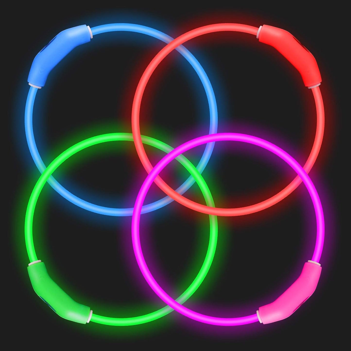 Comparison of Novkin LED collar on different sized dogs