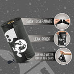Close up of the plant-based and leakproof material of the black dog poop bag.