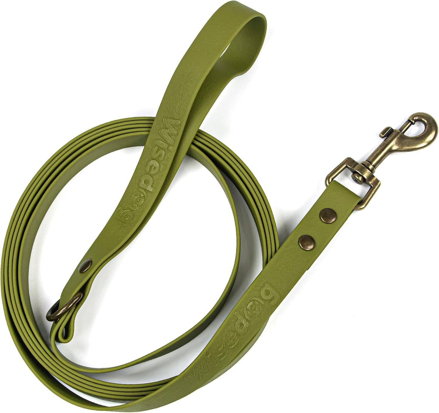 Wisedog premium imported long dog training leash showcasing the tangle free clip