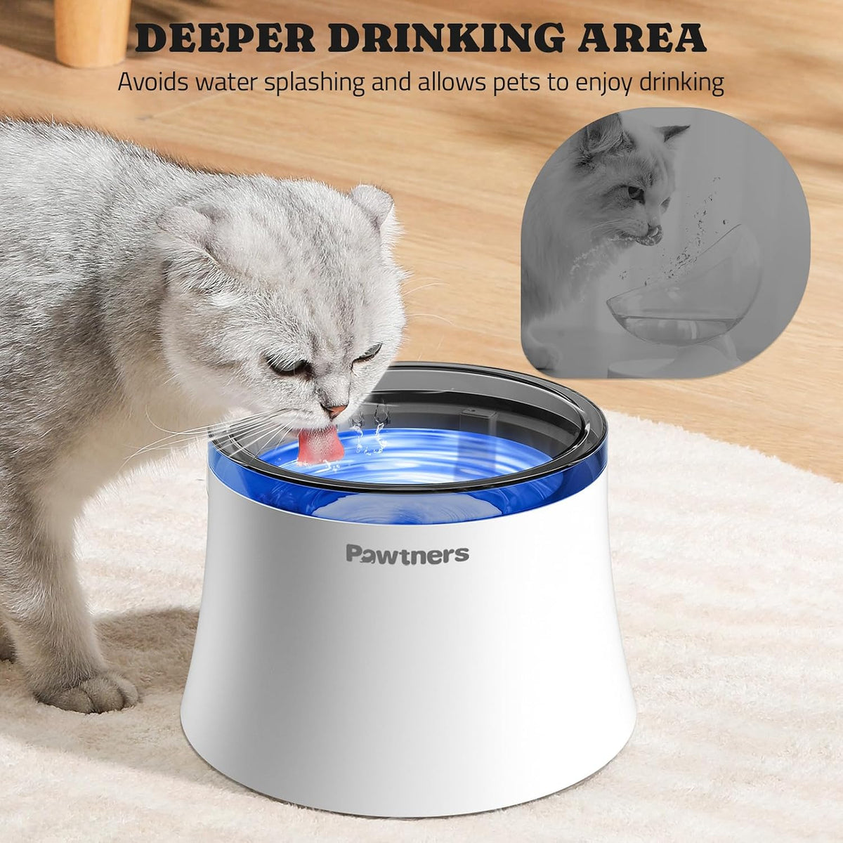 Close up of Pawtners vortex filtration system for pet water