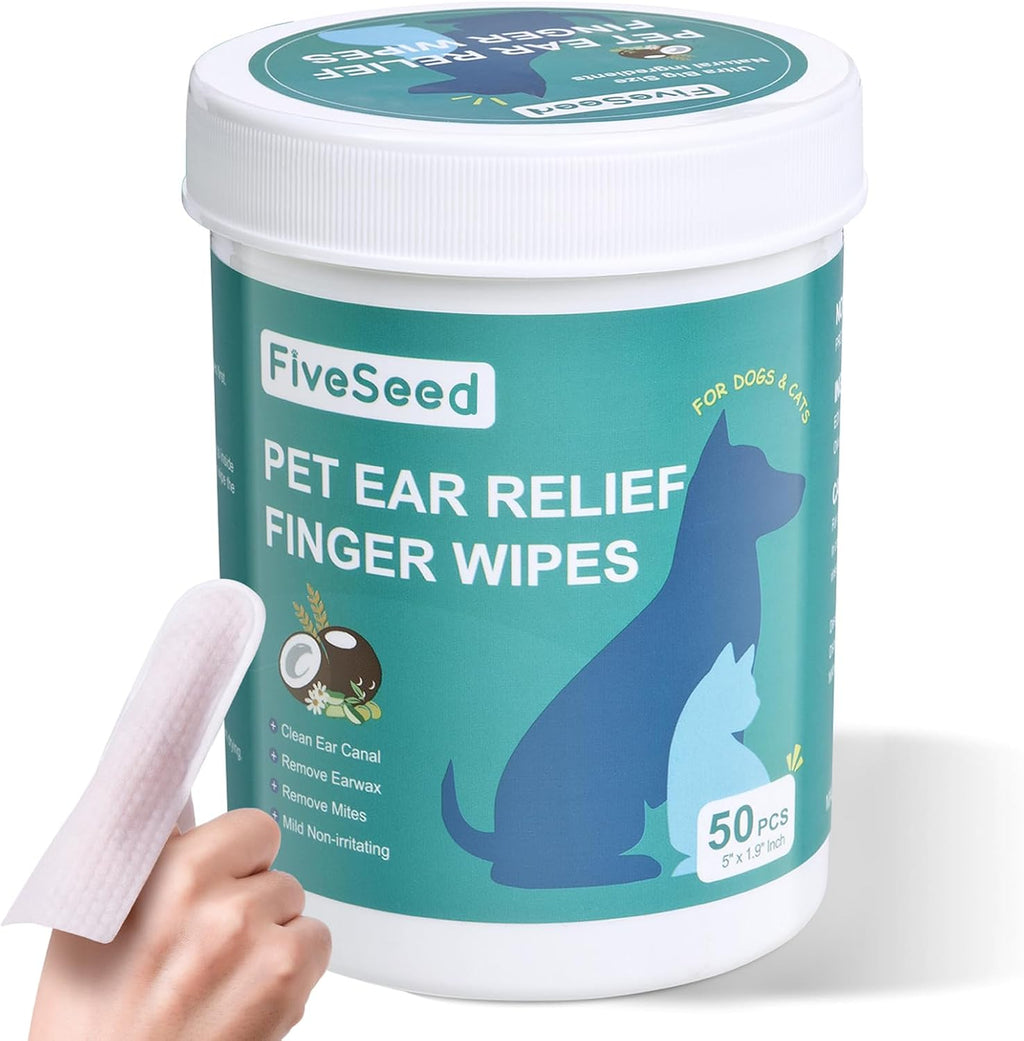 FiveSeed pet ear wipes front view container packaging