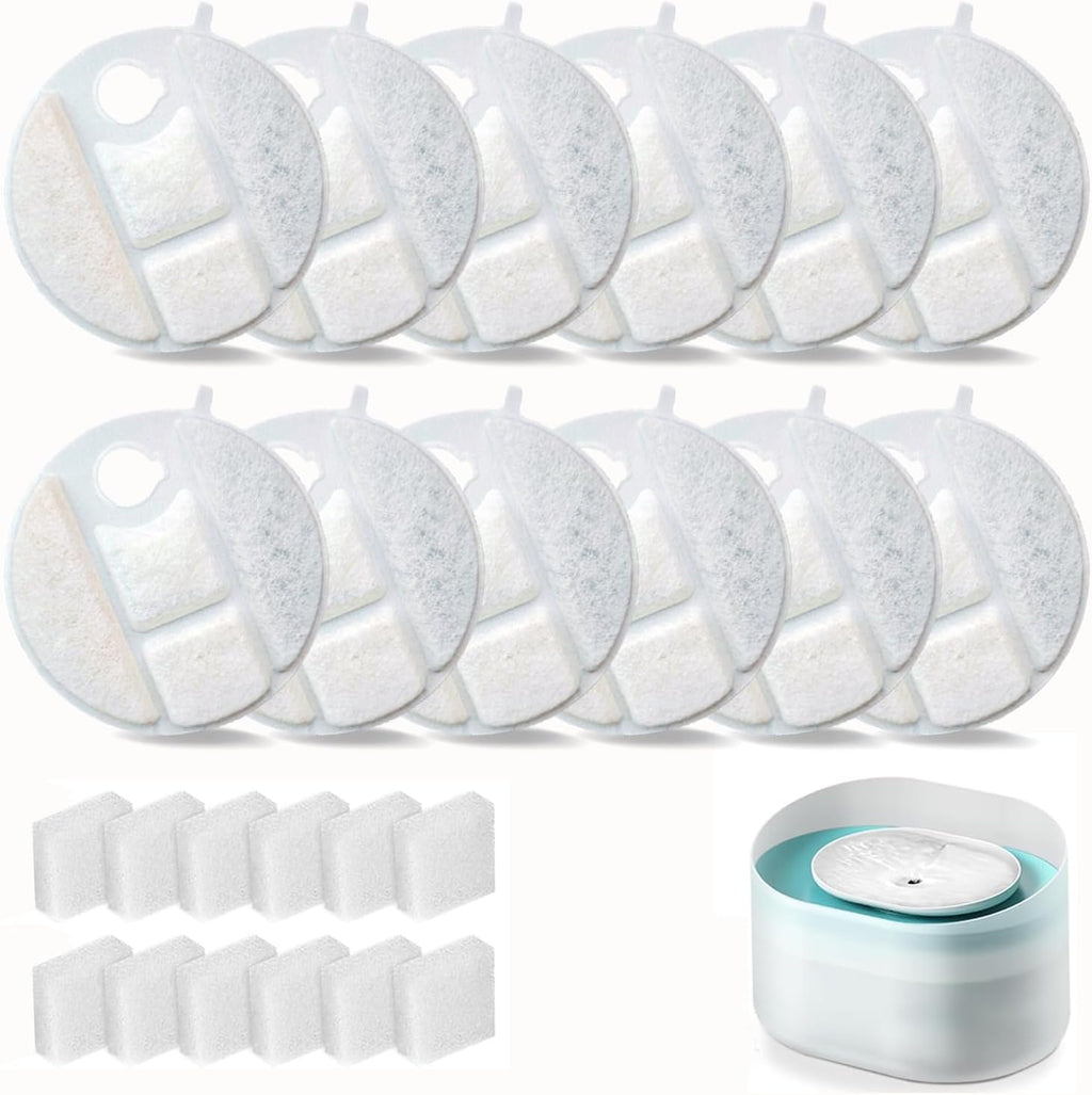 Full contents of Oupuses 16 pack filter and sponge kit.