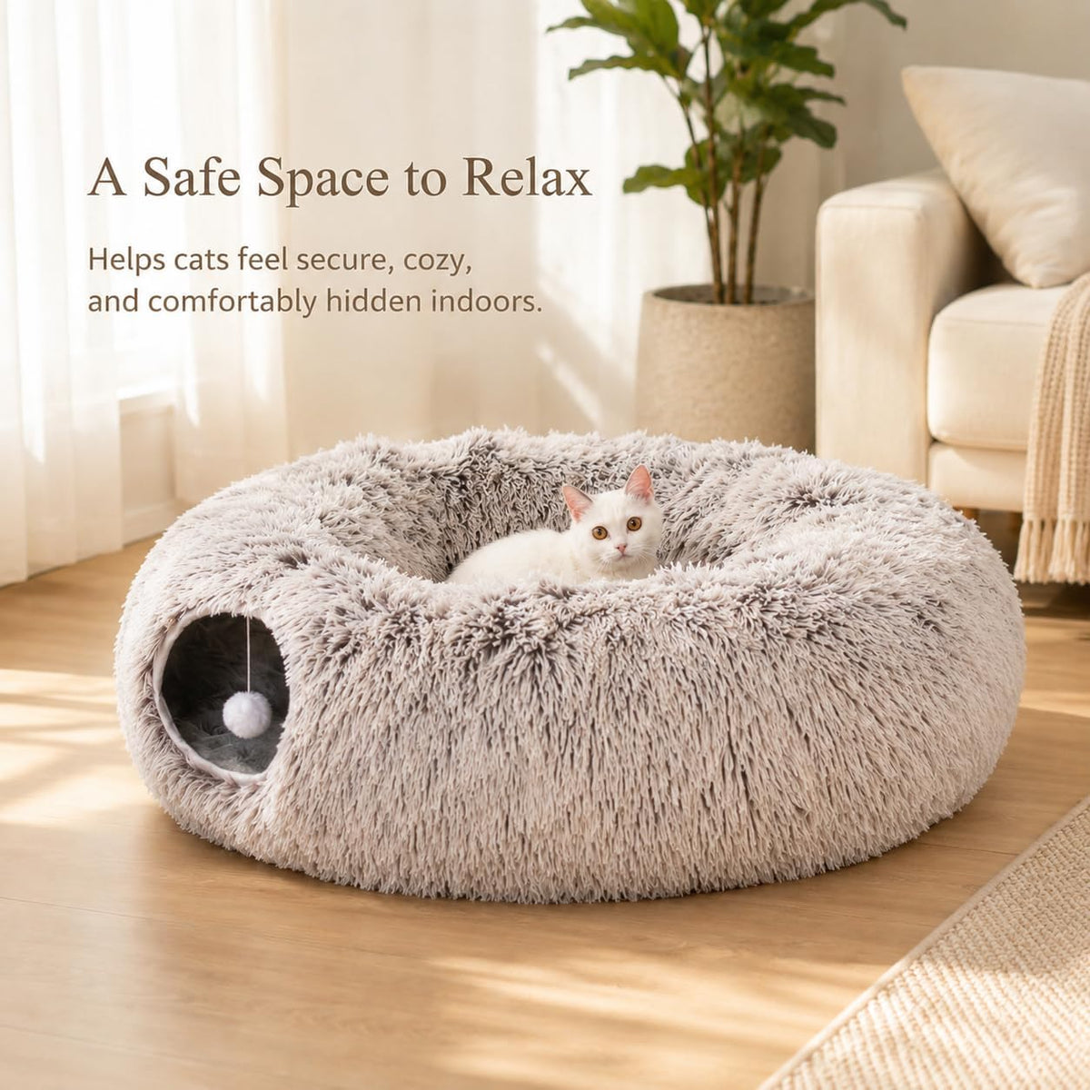 Multiple small pets playing together in the three foot diameter pet bed