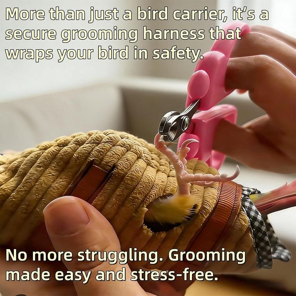 Close up view of breathable bite resistant bird carrier material