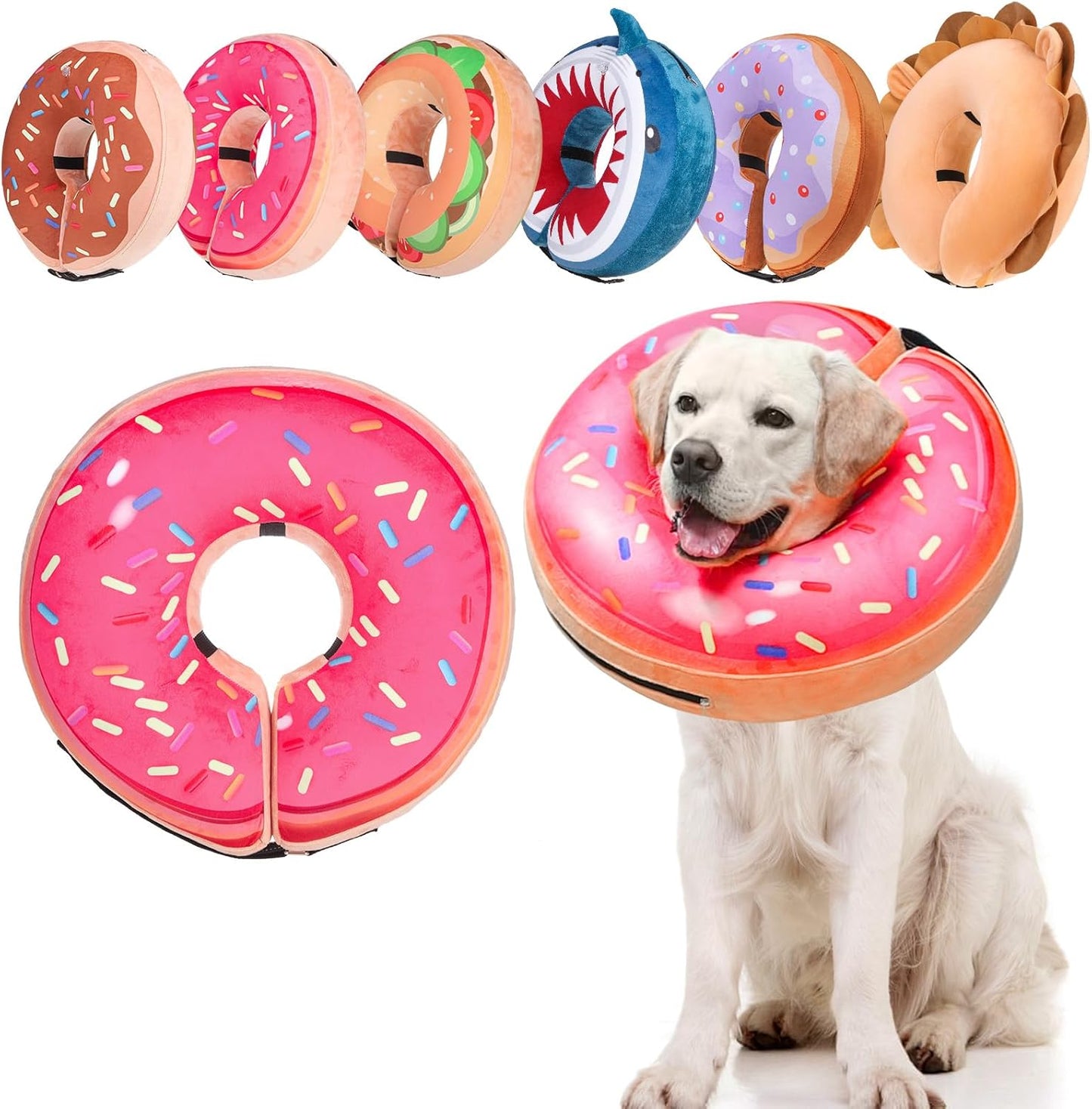 BEAUTYZOO Dog Cone Alternative After Surgery for Large Medium Small Dogs, Soft Inflatable Cone Collar for Dogs Cats, Pet Neck Donut E Collar Dog Recovery Collars to Stop Licking, Shark Blue, L - Image 12