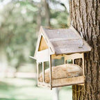 Wild bird nesting station with natural fibers