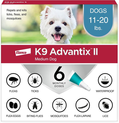 K9 Advantix II Medium Dog Vet-Recommended Flea, Tick & Mosquito Treatment & Prevention | Dogs 11-20 lbs. | 2-Mo Supply - Image 14