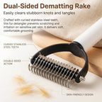 Ergonomic non slip grip of the white pet grooming brush
