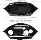 LOUKAYCCI handbag organizer showing the secure zipper pocket and soft felt texture.