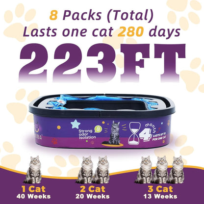 Continuous film cat waste disposal bags installation guide view