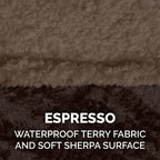 Waterproof interior layer demonstration on a Furhaven pet throw blanket