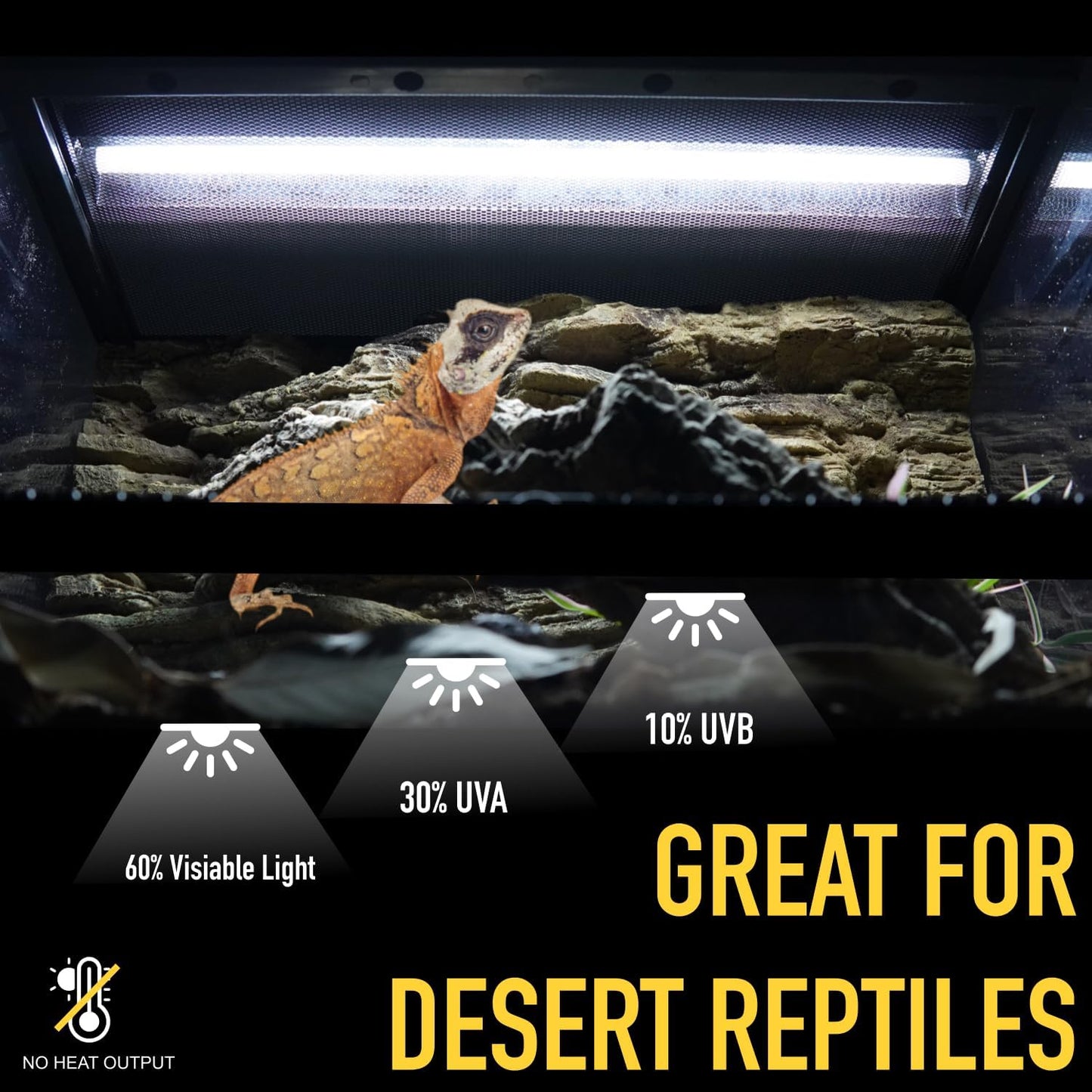 Side angle look at the premium quartz glass construction of ReptiKing T5 reptile light bulbs