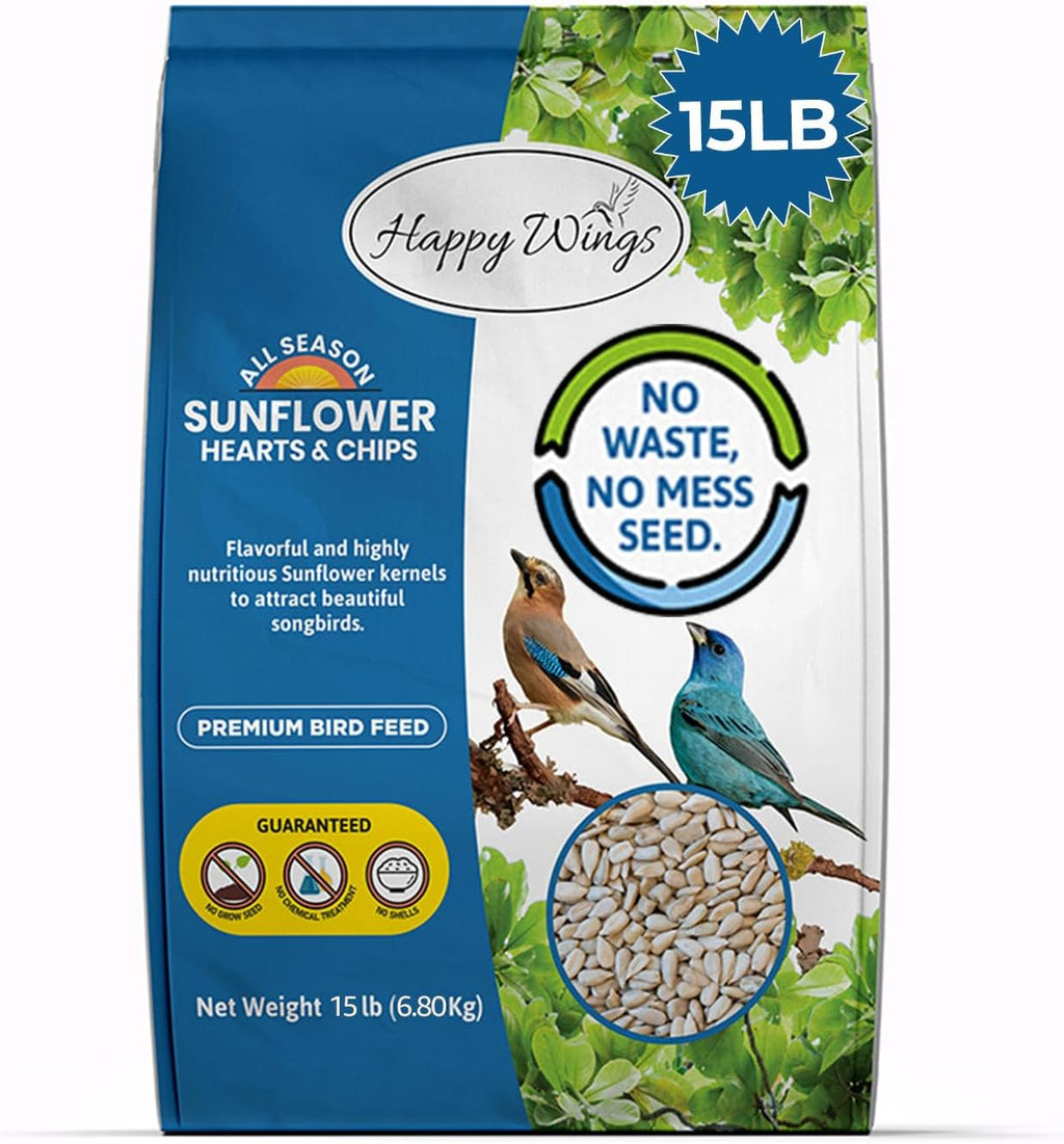 Happy Wings 5LB Sunflower Heart & Chips (Kernels) Bird Food, No Waste - Image 11