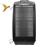 ASOCEA Large Bird Cage Seed Cather,Bird Cage Cover Adjustable Soft Airy Skirt Guard Birdcage Nylon Mesh Net for Parrot Parakeet Macaw African Round Square Cages Cover (118 * 31.5in/300 * 80cm) (Black) - Image 9