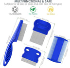 Four piece professional pet grooming set showing the distinct tooth configurations for multi-purpose use.