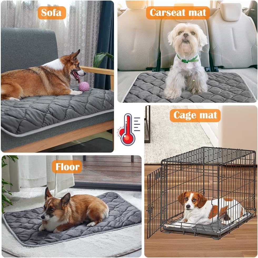ULIGOTA self heating pet pad rolled up to demonstrate lightweight portability for travel.