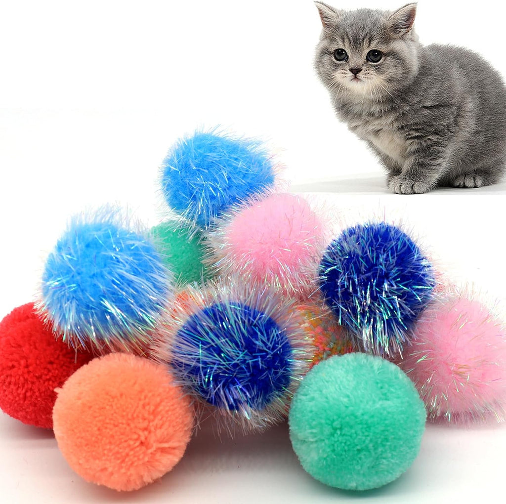 WaoDoing 14 piece cat toy balls front view