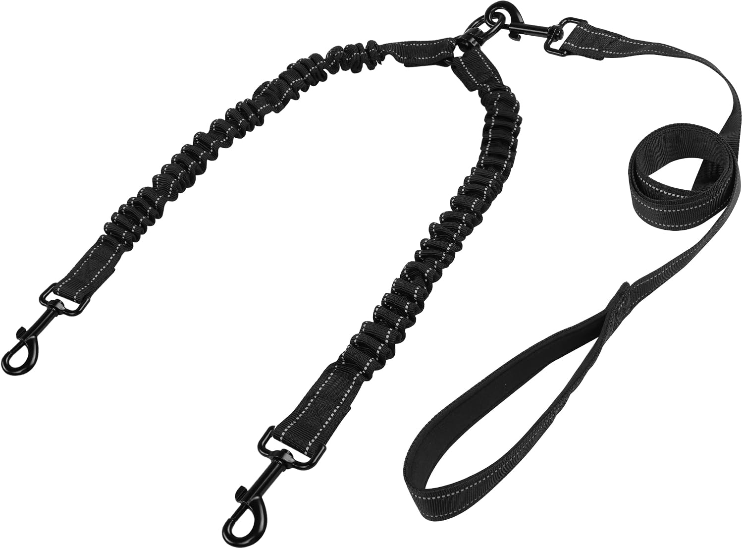 YAODHAOD twin pet lead extension showing the maximum length stretching capability.