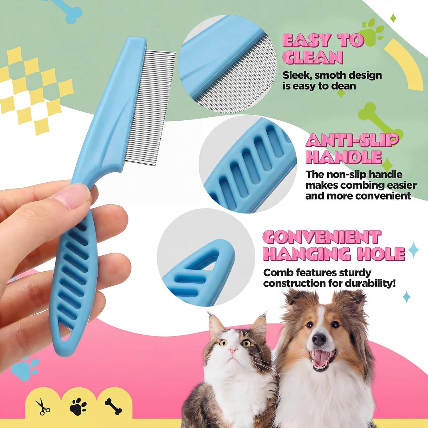 SiliFine pet grooming tool with anti-slip handle