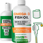 Pawsential Wild Alaskan Salmon Oil for dogs front bottle view