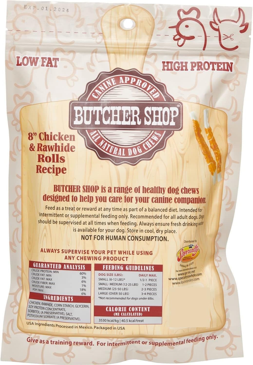 Two pack of imported chicken wrapped rawhide dog chews