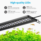 Nicrew C10 full spectrum light installed on fish tank