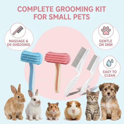 Stainless steel small animal grooming combs for removing hair mats
