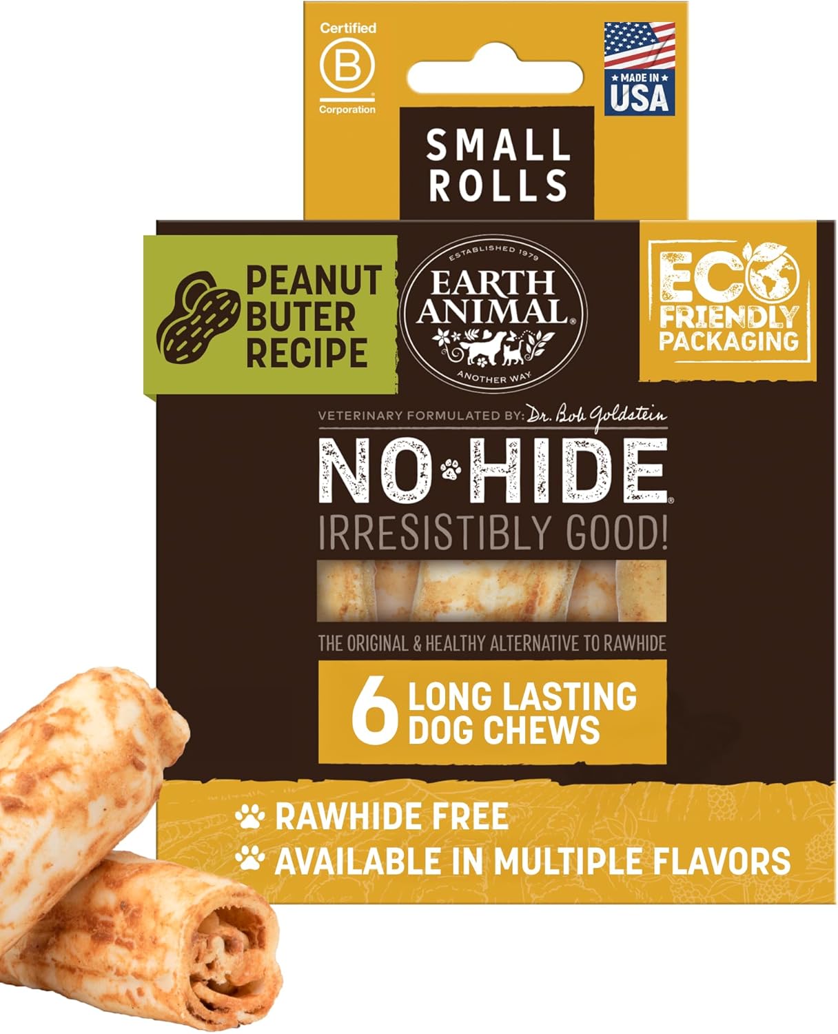 Earth Animal No Hide Chews - Long Lasting Rawhide Free Small Dog Chews Rolls, Chicken - 6 Count - Image 13