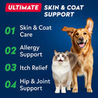 StrellaLab pet fish oil supplement pump bottle for dog and cat allergy relief