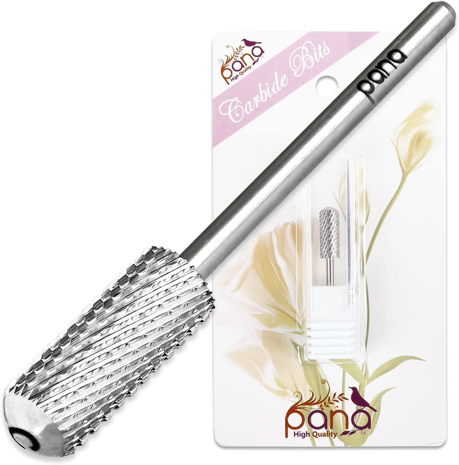 Pana professional small smooth round top carbide nail drill bit front view