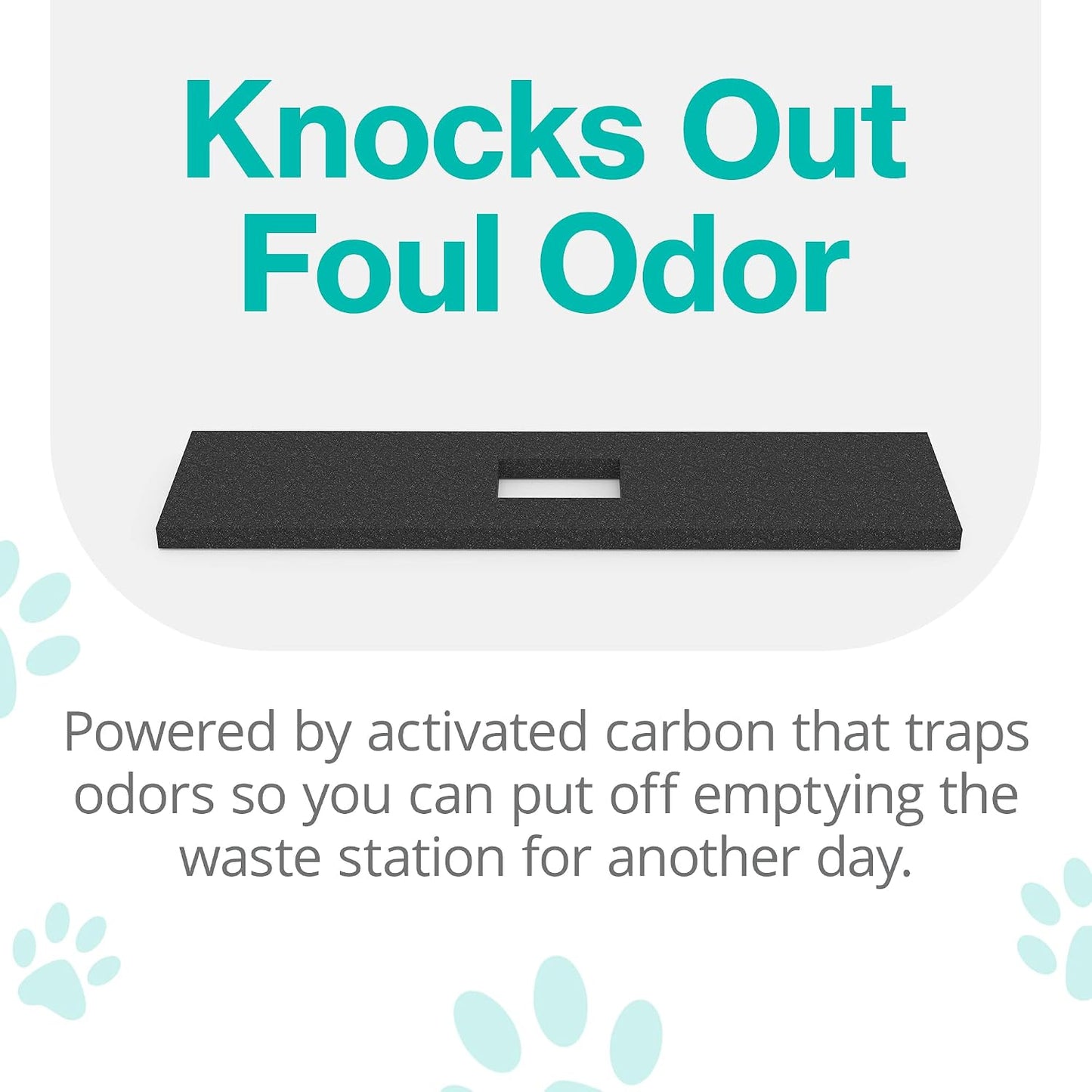 Black charcoal odor absorber insert designed for household trash cans and litter boxes.
