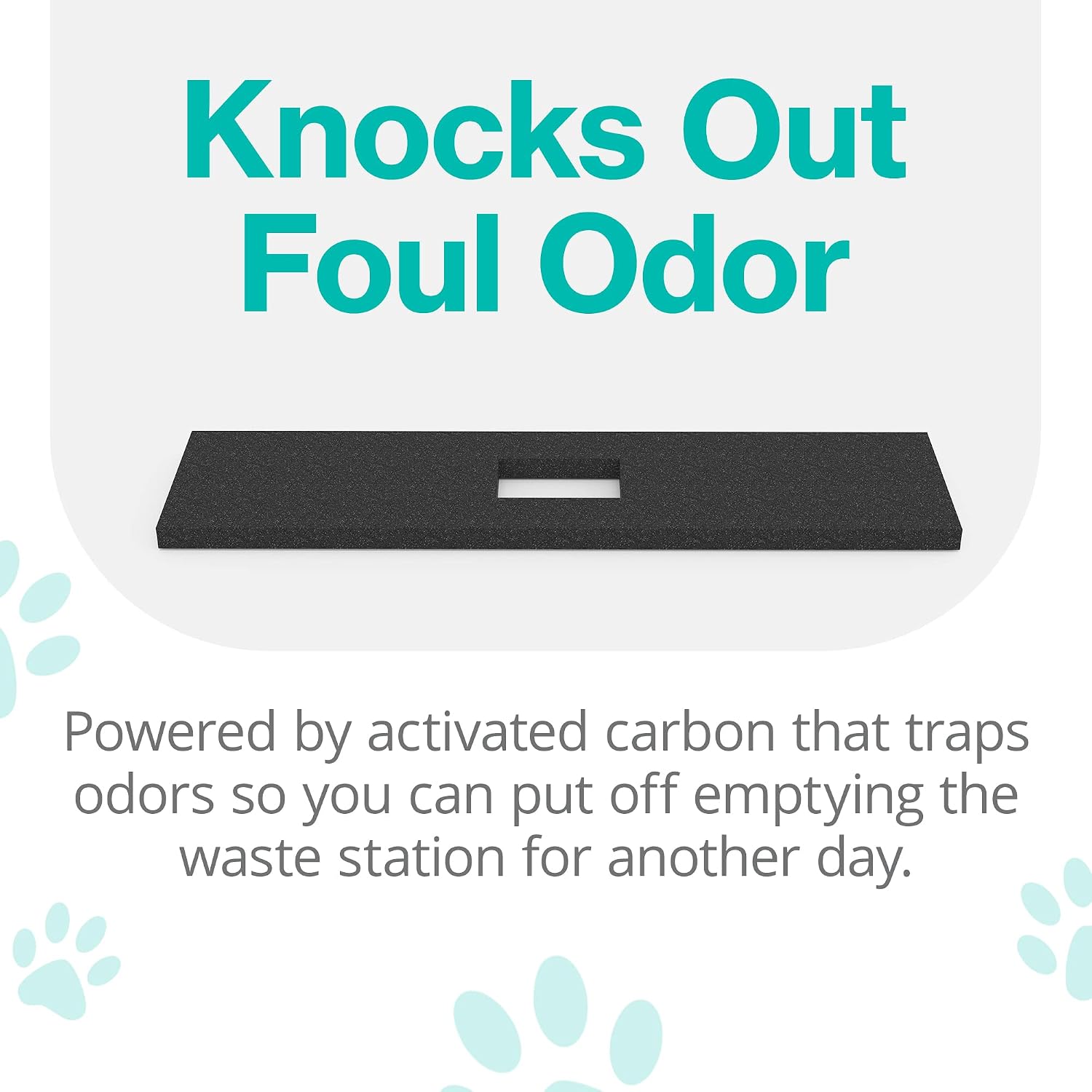 Black charcoal odor absorber insert designed for household trash cans and litter boxes.