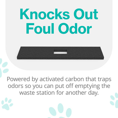 Black charcoal odor absorber insert designed for household trash cans and litter boxes.