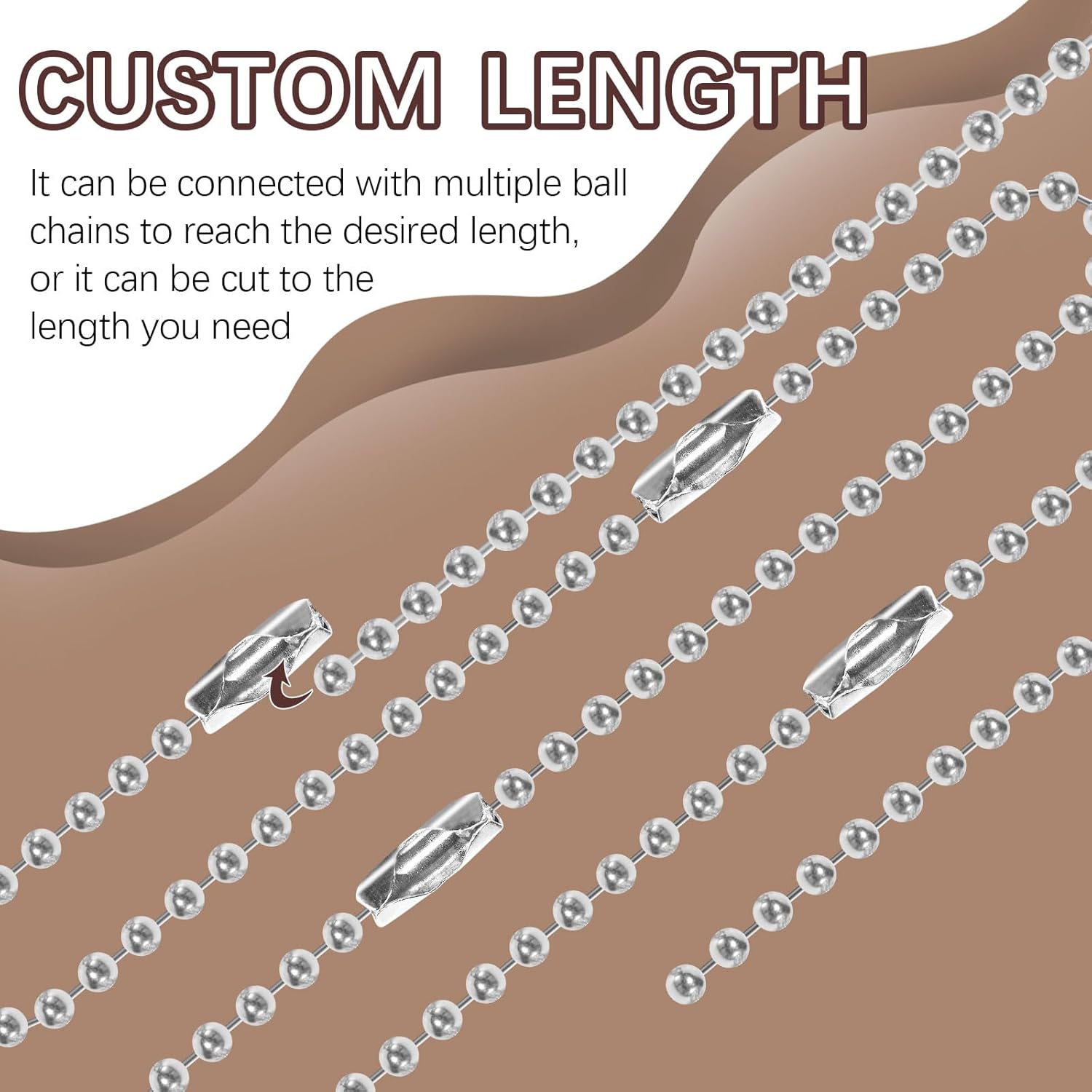 GEKIXUTP three point nine inch dog tag chain links in premium silver finish