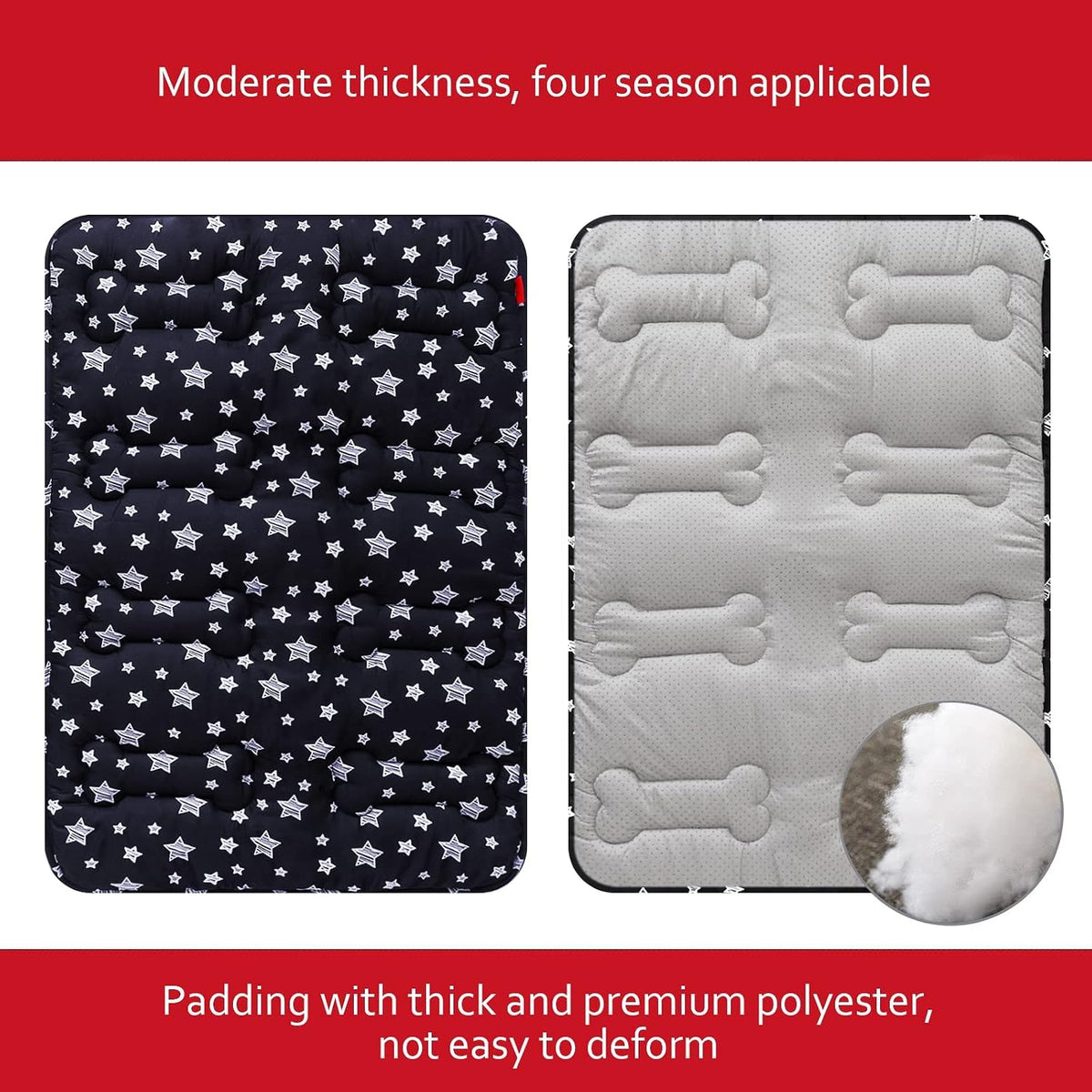 Moonsea soft kennel pad showing anti-slip bottom texture