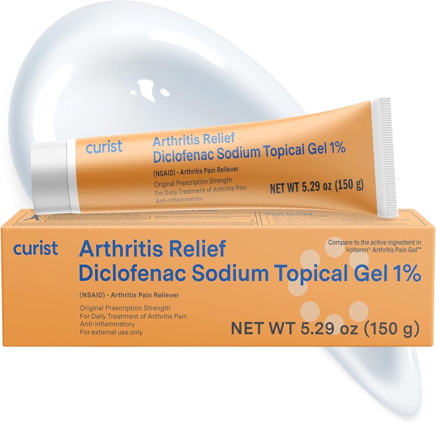 Curist Diclofenac Sodium Topical Gel front view packaging for arthritis pain relief